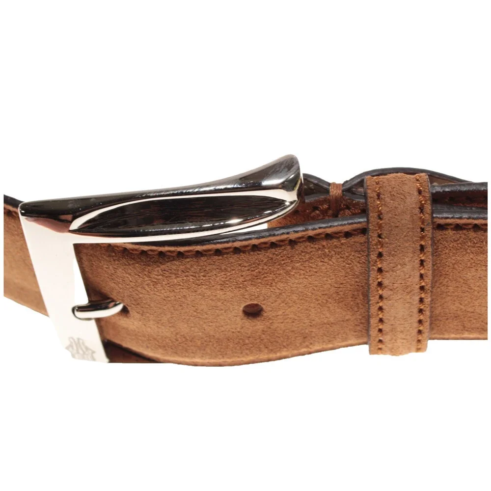 Di Bianco NWT Cut to Size Dress Belt In Solid Brown Suede Leather One Size